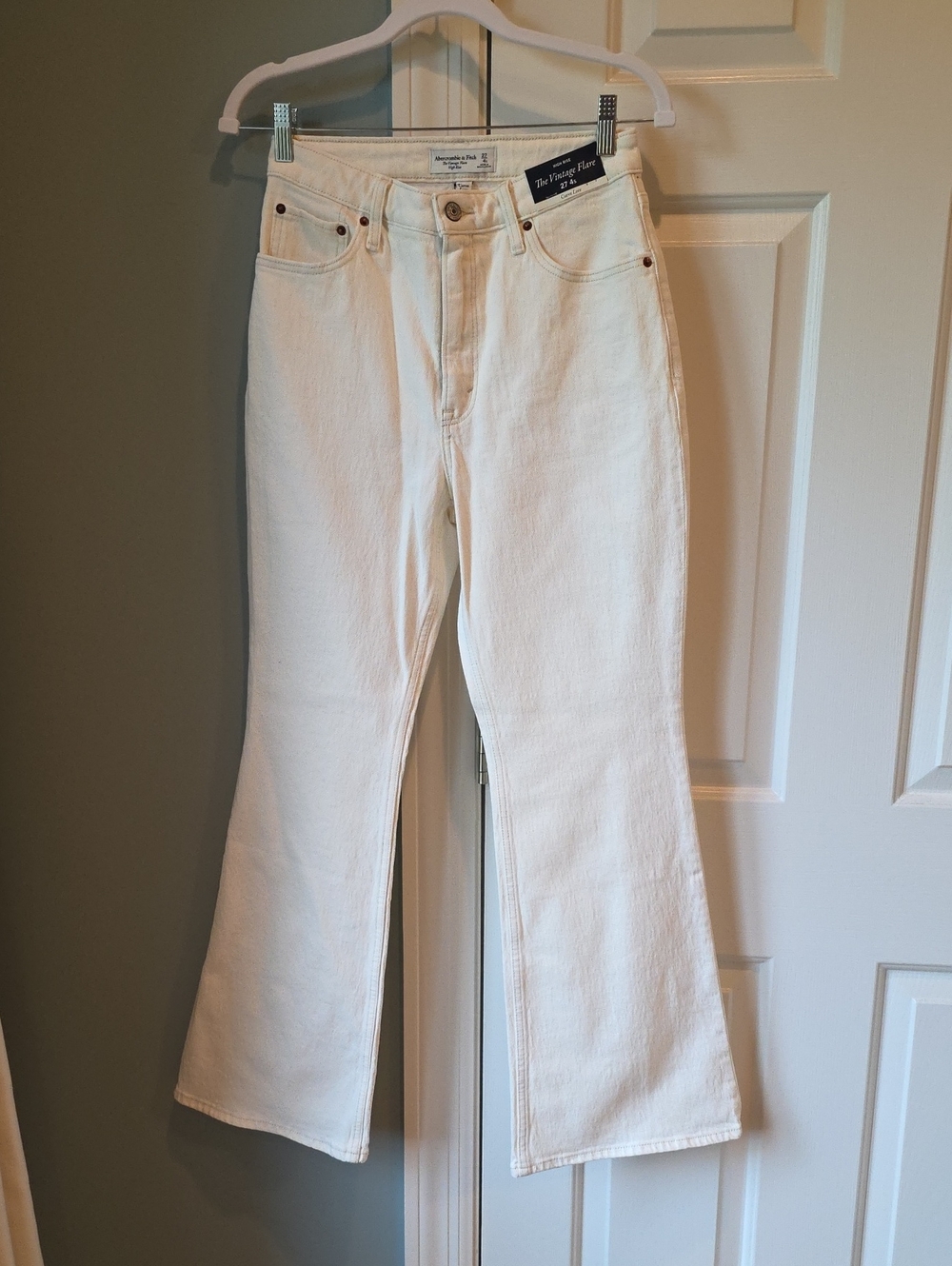 Abercrombie & Fitch Cream Flare Jeans